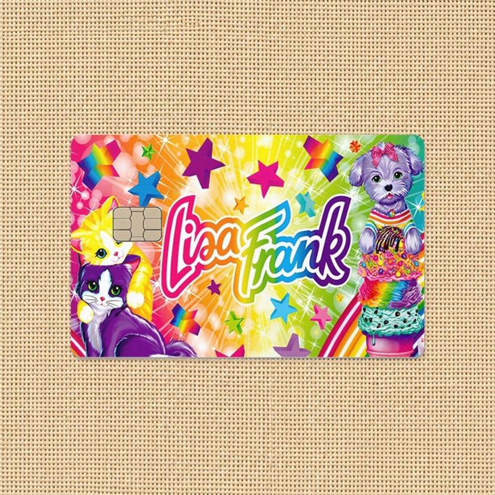 Lisa Frank Credit Card Skin Sticker Rainbow Stars Cats Puppy 90s Nostalgia Debit